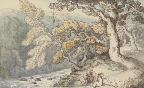 Thomas Rowlandson Bathers in a Landscape