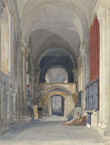 John Sell Cotman Norwich Cathedral: Interior of the North Aisle of the Choir, Looking East