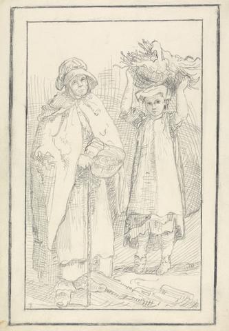 unknown artist A Woman and Young Girl with Baskets