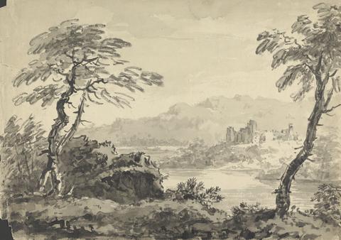 Rev. William Gilpin Landscape with Two Trees and Castle