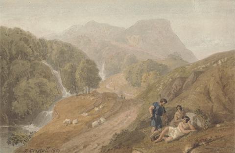 Joshua Cristall Arcadian Landscape with Shepherds