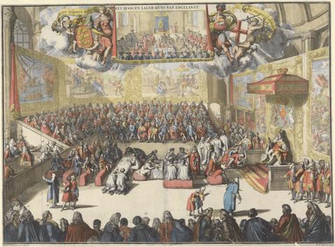 Romeyn de Hooghe Het-Hoog-en Hager-Huys van Engelandt. Coronation of the Prince of Orange
