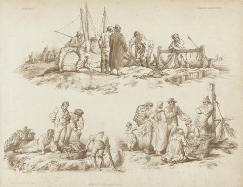 William Henry Pyne Fishermen, from "Picturesque Groups for the Embellishment of Landscape in a series of above 1000 Subjects..."