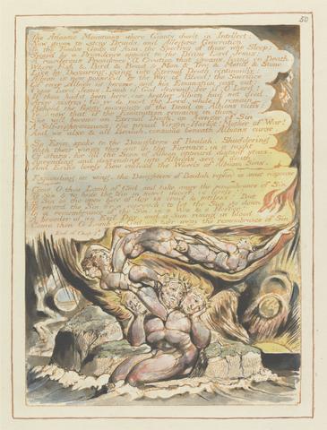 William Blake Jerusalem, Plate 50, "The Atlantic Mountains...."
