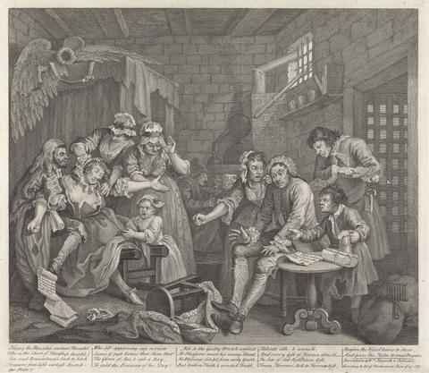 William Hogarth A Rake's Progress, Plate VII: In Fleet Street Prison
