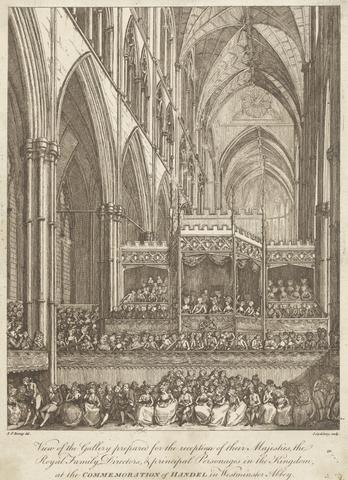 John Spilsbury View of the Gallery Prepared for the Reception of their Majesties...at the Commemoration of Handel