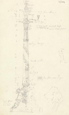 Sir Robert Smirke the younger Study of an Ornate Candle Stick