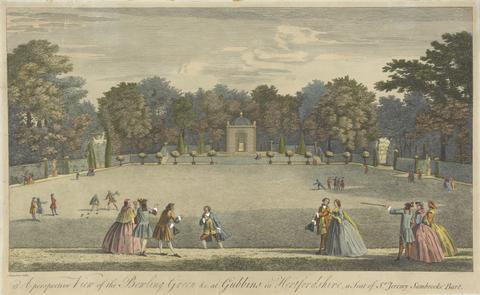 Jean B. C. Chatelain A Perspective View of the Bowling Green &c. at Gubbins in Hertfordshire, a seat of Sr. Jeremy Sambrooke Bart.