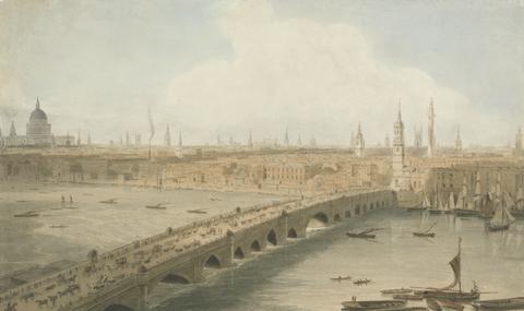 William Daniell View of London Bridge and St. Paul's Cathedral