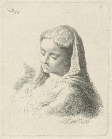 Thomas Worlidge Head of a Young Woman