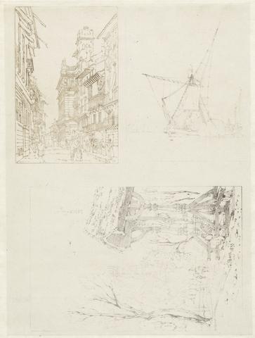 Thomas Shotter Boys Verona, Hay Barge on the Medway, and a Calvary (three prints)