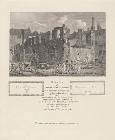Remains of Gibbon's Tennis Court as it appeared after the Fire of 1809