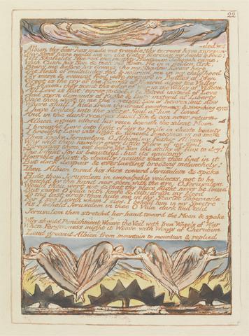 William Blake Jerusalem, Plate 22, "Albion thy Fear has made me tremble...."