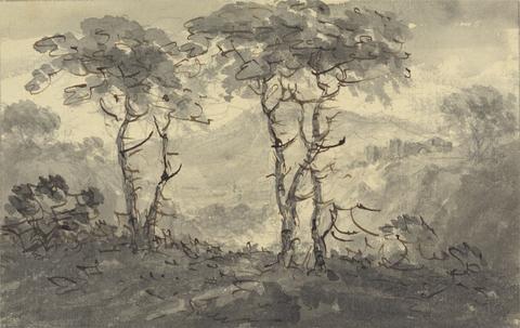 Rev. William Gilpin Fir Trees in a Mountain Landscape