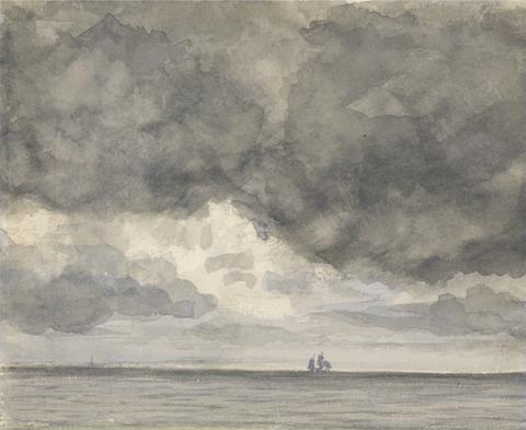 unknown artist Seascape with Ship and Overhanging Sky