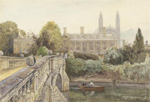 John Fulleylove Clare College and Bridge over the Cam with King's College in the background