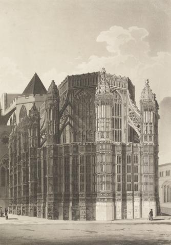 Augustus Charles Pugin Henry VII Chapel at Westminster Showing Two Renovated Pinacles