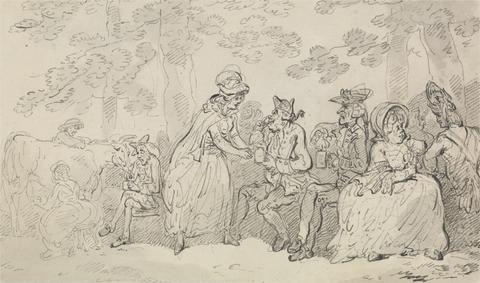 Thomas Rowlandson Milkmaids and Gentlemen in St. James's Park