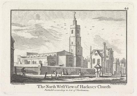 James Roberts the Elder The North West View of Hackney Church
