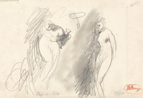 George Romney Two Sketches of a Nude Woman