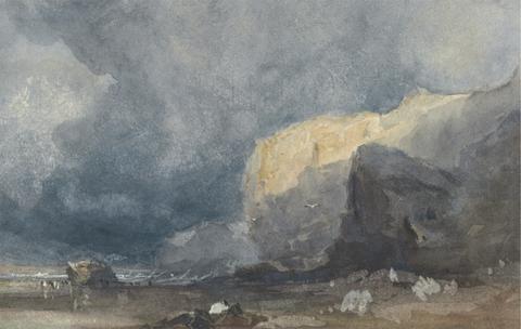 Eugene Isabey Near Ventnor - Coastal Landscape with Dark Sky