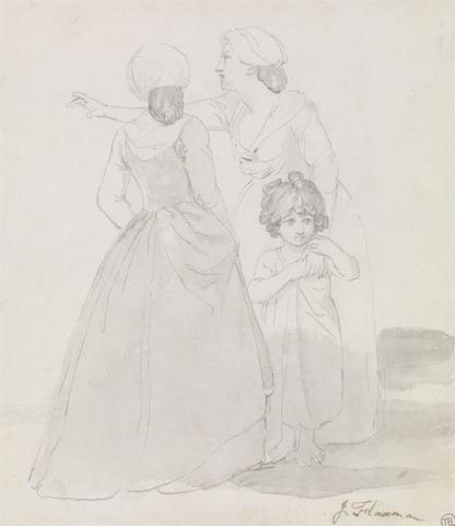 John Flaxman Two Women and a Child