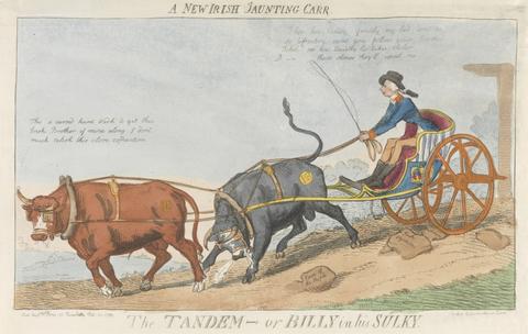 A New Irish Jaunting Carr. The Tandem - or Billy in HIs Sulky