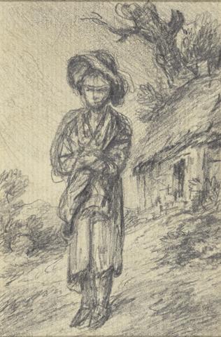 Gainsborough Dupont Boy Standing by a Cottage