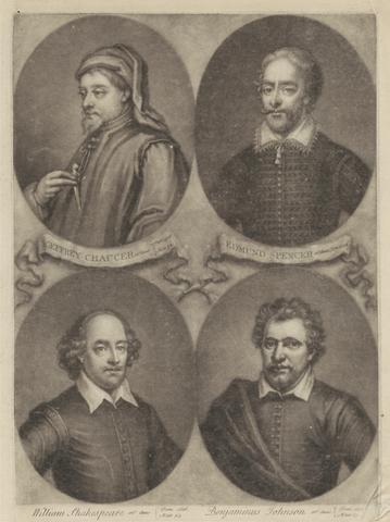 John Simon Geffrey Chaucer, Edmund Spencer, William Shakespeare, Benjaminus Johnson