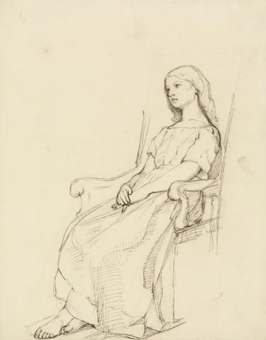 Daniel Maclise Study of a Young Girl, Seated