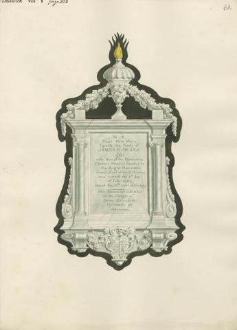 Daniel Lysons Memorial to James Howard from Chiswick Church
