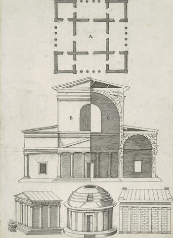 Antonio Lafreri Ancient Temples and Rotundas (Five Designs)