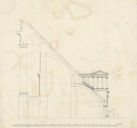 James Bruce Section of arches and stairs of the temple at Baalbec