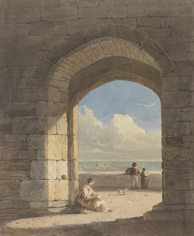 John Varley An Arch at Holy Island, Northumberland