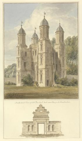 John Buckler FSA South West View of Old Burleigh Hall near Stamford, Lincolnshire