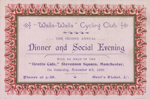 Walla Walla Cycling Club (Manchester, England) Walla Walla Cycling Club minute book.