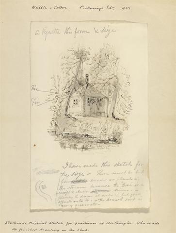 Thomas Stothard Sketch of Izaak Walton's Cottage for the "Complete Angler," London, 1836