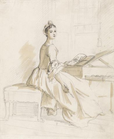 Paul Sandby Portrait of a Lady at a Drawing Table