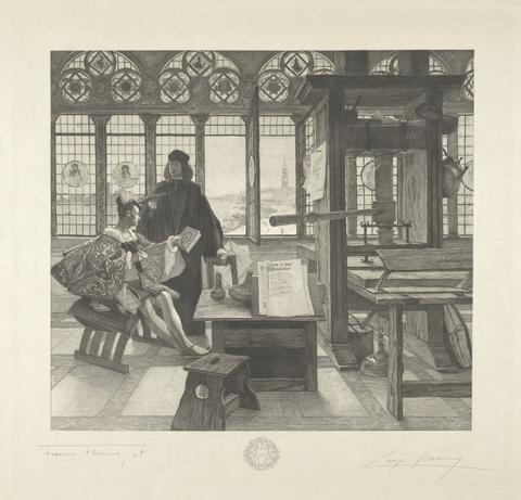 Leopold Flameng Grolier with the Printer Aldus Manutius
