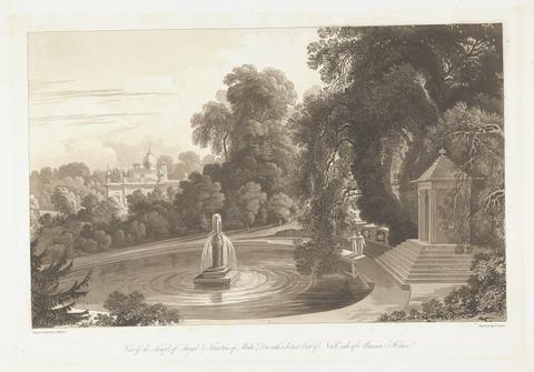 Frederick Christian Lewis the Elder View of the Temple of Suryah & Fountain of the Maha Dao with a distant View of North Side of Mansion House