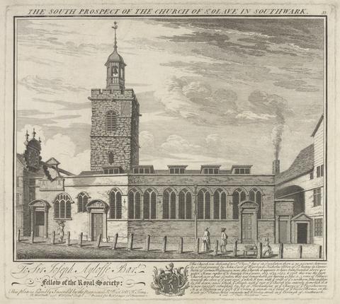 William Henry Toms The South Prospect of the Church of St. Olave in Southwark