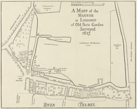 unknown artist A Mapp of the Manoor or Lordship of Old Paris Garden Surveyed, 1627