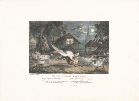 Thomas Mann Baynes Set of six with printed wrapper, Plate 4: The Fox Escapes with Best Goose