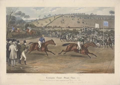 Charles Hunt One of a set of four: Leamington Grand Steeple Chase ... 1837. Plate 4. Marqs of Waterford on Monarch ...