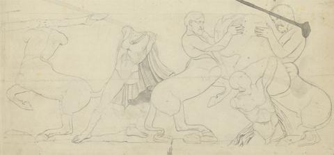 William Pars Sketch of Centaurs and Lapiths From a Frieze