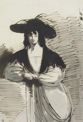 unknown artist Study of a Woman in a Wide-Brimmed Hat