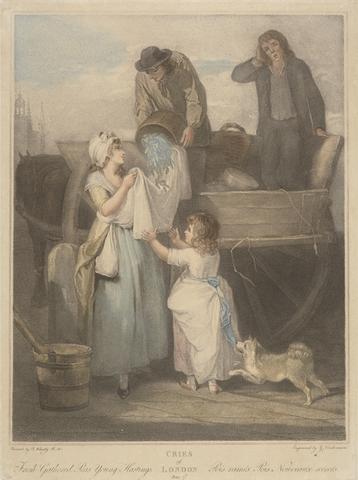 'Cries of London' Plate 7: "Fresh gathered Peas Young Hastings"
