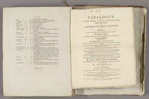 Skinner and Dyke, auctioneer, publisher. A catalogue of a most noble, capital, and valuable collection of antique marble statues and bustoes :