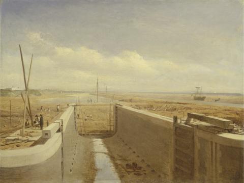 Canal under construction, possibly the Bude Canal