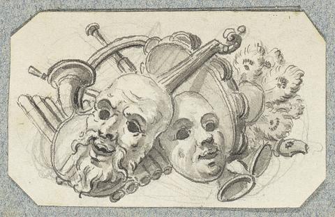 Augustin Heckel Theatre Masks and Muscial Instruments